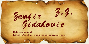 Zamfir Gidaković vizit kartica